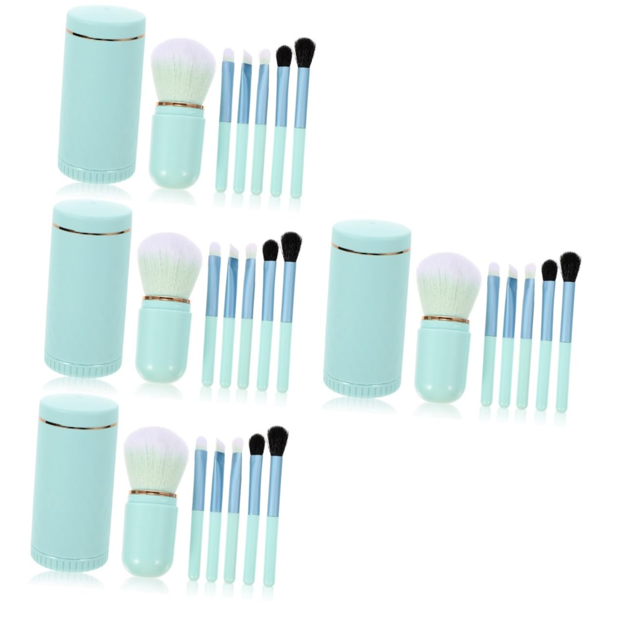 MAGICLULU 4er-set Make-up-pinsel-set Mit Drehbarer Aufbewahrung 6-in-1-mischpinsel Reise-make-up-tools Für Frauen Rougepinsel Loser Pinsel