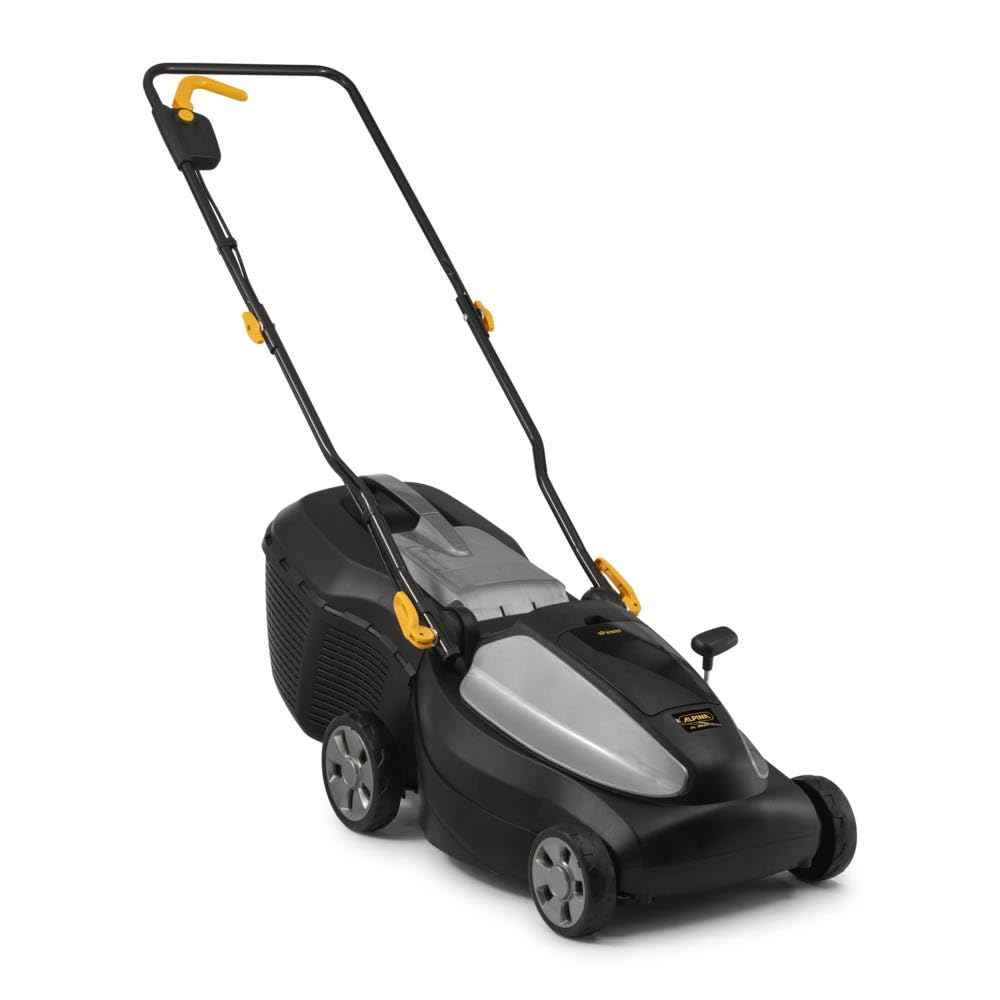 Alpina AL 3820 Li Kit Tagliaerba A Batteria, 2 Batt. 4 Ah + Caric., 38 Cm – Sacco 40 L, Regolaz. Central. 6 Posiz. – Ideale Per Giardini Compatti