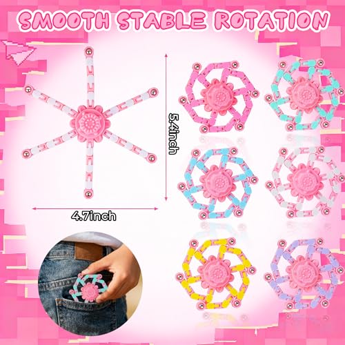 Image of 24PCS Pink Transformable Fidget Spinners,Sensory Bulk Robot Fidget Stress Relief Toys for Girls,Bulk Sensory Fidget Stress Relief Toys for Girls