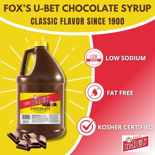 Image of FOX'S U-BET Syrup Bottle, Kosher Certified, Brooklyn Original, Fat Free (Chocolate, 128 Fl Oz)
