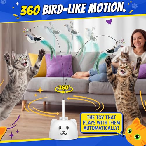 CATPICK Automatic Spinning Feather Wand Toy with USB Rechargeable Base — view 7