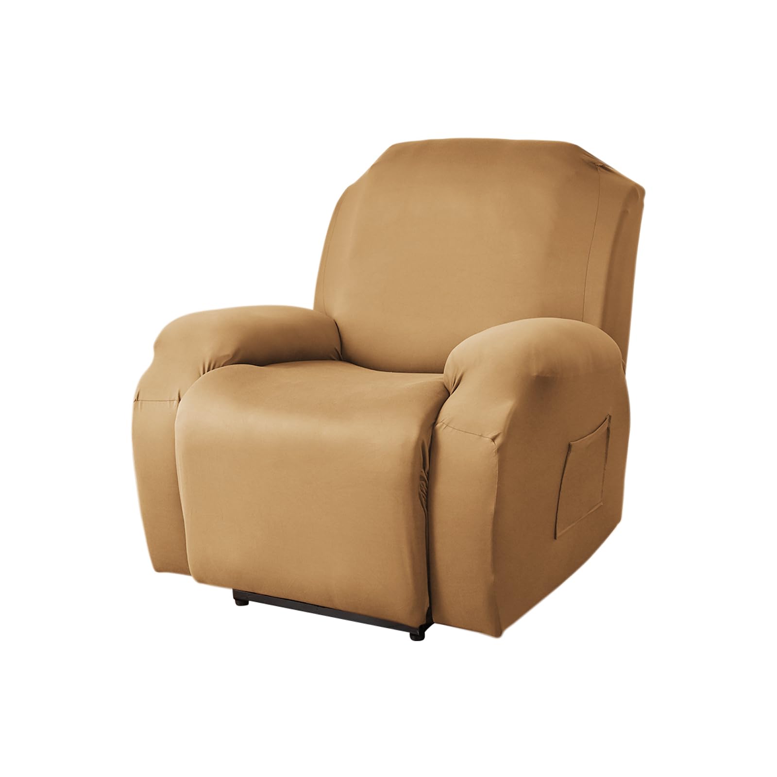 HYPIQQ Chair Covers for Recliners Chair Covers for Reclining Chair Recliner Slip Cover for Reclining Sofas with Elastic Bottom,Camel,1 Seater
