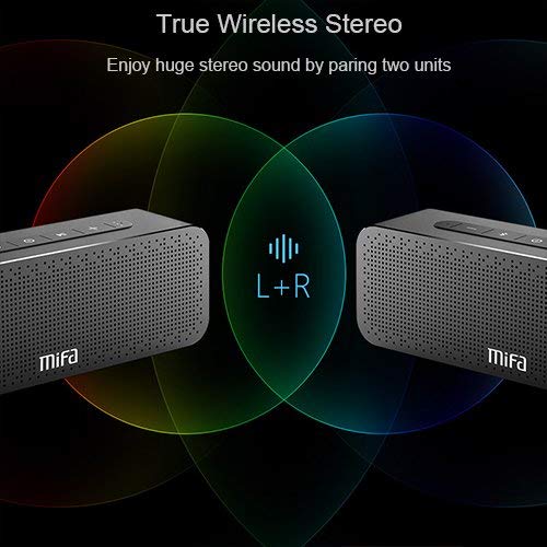 Diagram showing two MIFA A20 speakers connected for True Wireless Stereo