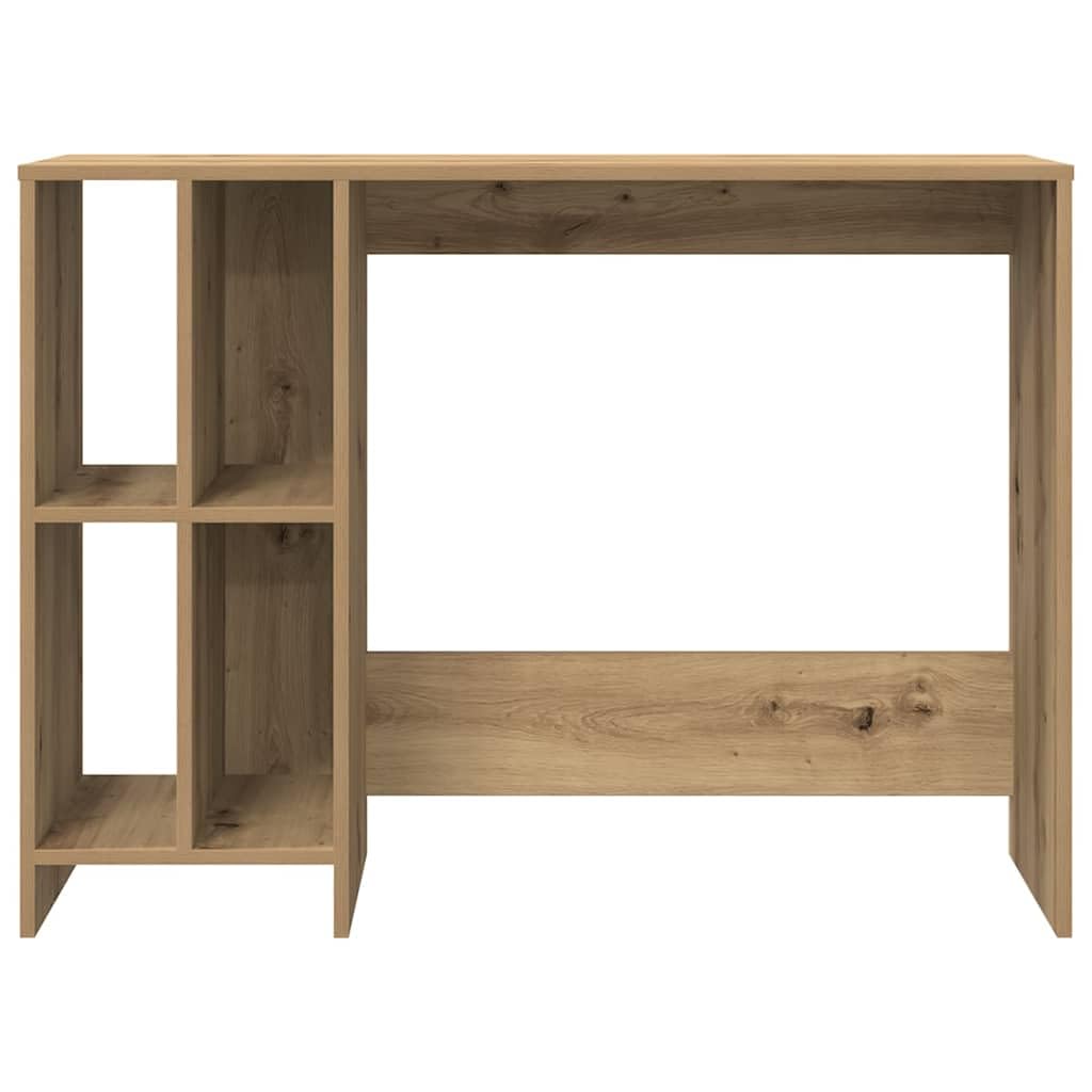 Scrivania Artisan Rovere 102,5 x 35 x 75 cm, robusto legno tavolo da ufficio con 4 scomparti per laptop e forniture per ufficio, ideale per la casa e la camera degli studenti