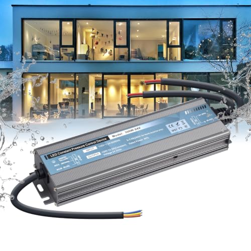 Image of QNNP LED Driver 300 Watts 24V DC Low Voltage Transformer Waterproof IP67 Power Supply Transformer Adapter AC 85V-265V to 24V DC, LED Power Supply for Indoor Outdoor Lighting