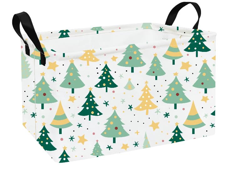 Rectangle Canvas Foldable Storage Basket for Nursery Christmas tree