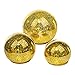 Produktbild Haushalt International Glas Kugelleuchten Set LED Dekolampe Kugel Glas Tischleuchte Wohnzimmer Deko gold, Schalter, batteriebetrieben, LED warmweiß, D 10/12/15 cm, 3er Set
