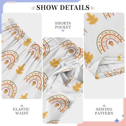 Pine Cone Maple Leaves Boys Long Pants Soft Trousers Elastic Waist Kids Lounge Bottoms with Pockets S-XL4