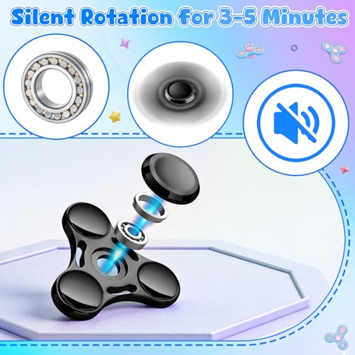 Image of ATESSON Fidget Spinners Toy,Ultra Durable Stainless Steel Bearing High Speed 3-5 Min Precision Brass Metal Finger Spinner,EDC ADHD Stress Relief Anxiety Relieves Reducer for Kids and Adults