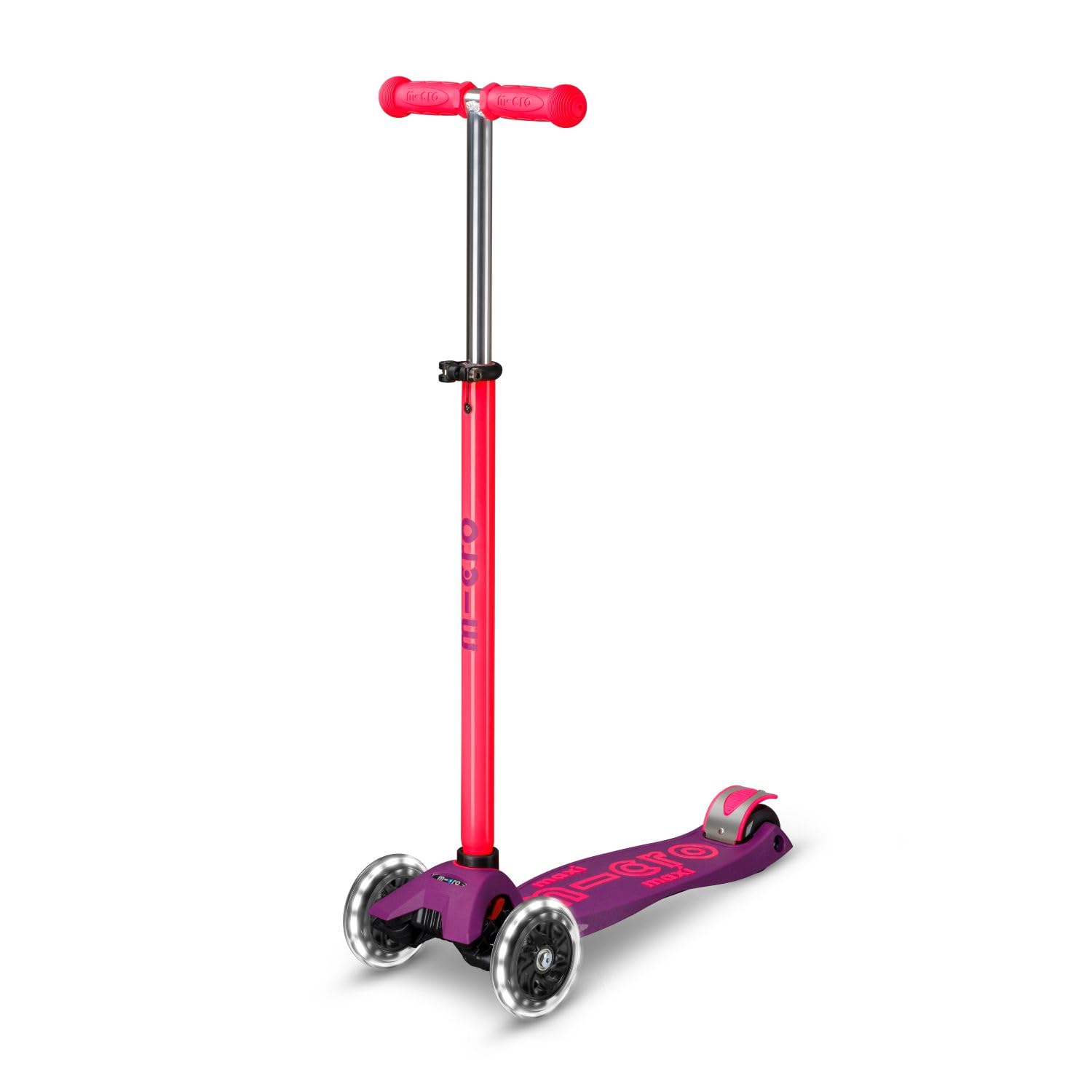 Micro Monopattino da bambino Maxi Deluxe Neon Rosa LED