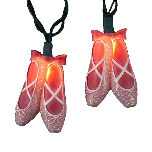 Kurt Adler UL4203 Ballet Slippers Light Set, 10 Light, Pink