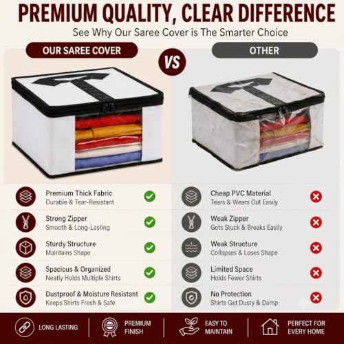 Image of Foldable & Durable Wardrobe Organizer | Non Woven Shirt Organizer for Home & Traveling with Transparent Window. (2)