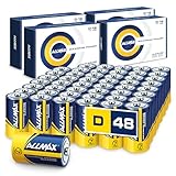 Allmax D Maximum Power Alkaline Batteries (48 Count) – Ultra Long-Lasting, Leakproof Design, 7-Year Shelf Life, Maximum Performance (1.5V)