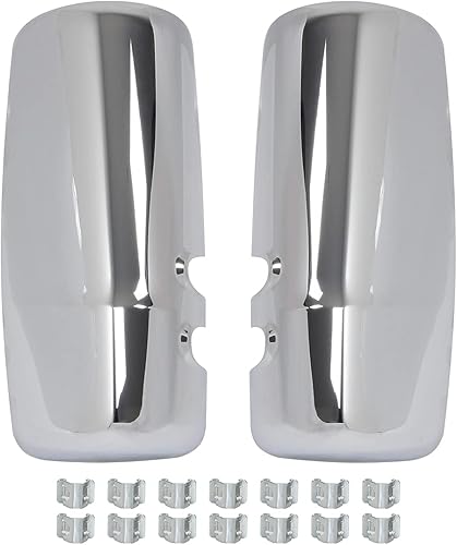 CPOWACE Fundas para espejo de puerta izquierda del lado del conductor y lado derecho del pasajero para Kenworth T680 T880 (cromado)