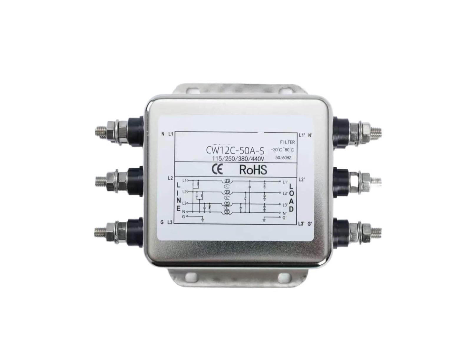 CW12C-50A-S Filtre triphasé anti-parasite pour protéger vos armoires électriques