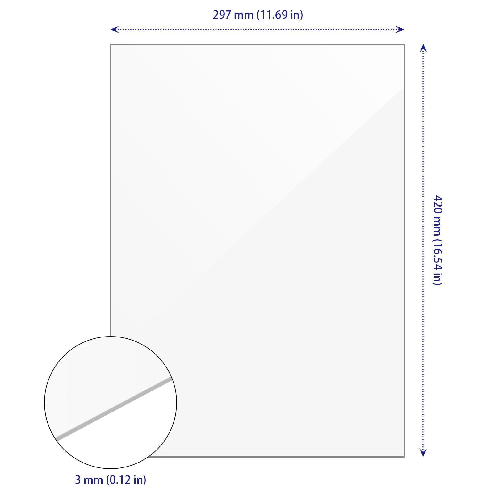 SOUJAP Confezione da 4 fogli in acrilico trasparente, formato A3, 420 x 297 x 3 mm, pannelli in plastica trasparente, pannelli in acrilico per decorazione domestica, esposizione, cornici, pittura