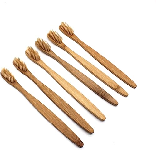 Miniatura 2 de Healifty Juego de 8 cepillos de dientes naturales de bambú para dientes sensibles