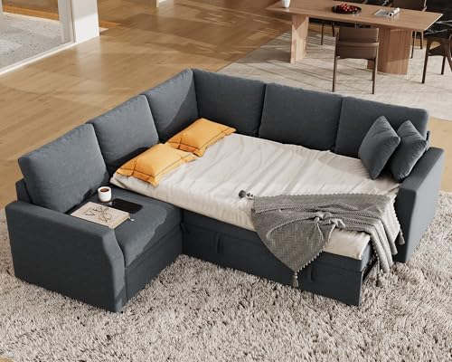Jocisland Sofa Bed, 85 Inch Sleeper Sofa With Pull Out Bed & Storage Seat thumb #7