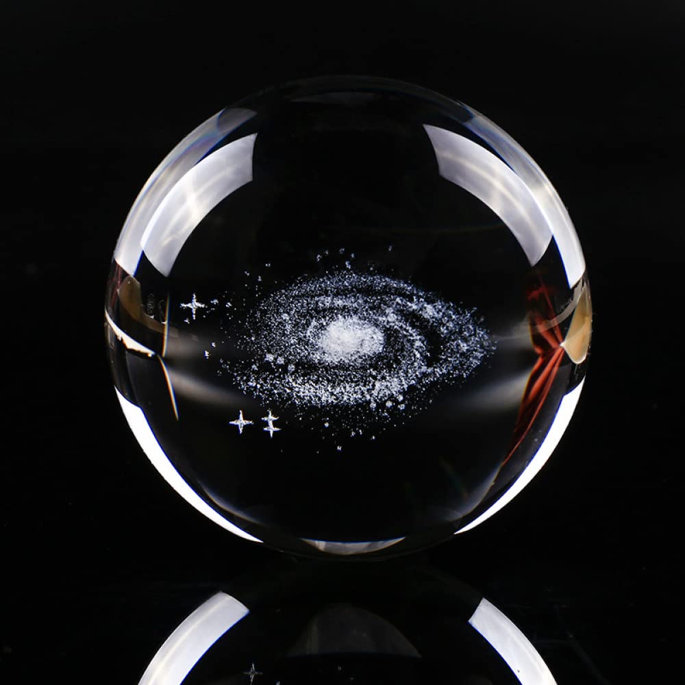 6CM średnica Globe Galaxy miniatury kryształowa kula 3D grawerowane szkło kwarcowe kula kula akcesoria do dekoracji domu prezenty, H
