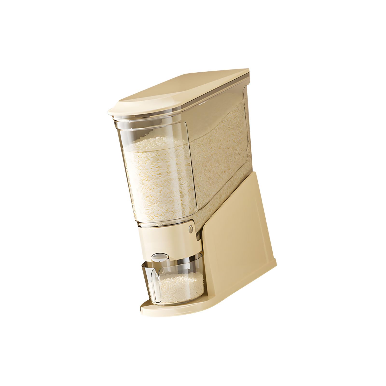 YROHGKPN Modern Narrow Compact Rice Holder with Clear Body and Ergonomic Handle Perfect for Small Kitchens Food Canister