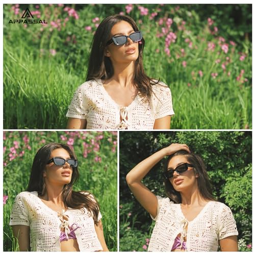 Retro Rectangle Sunglasses for Women Men 90s Frame Polarized Sun Glasses UV Protection Shades AP36893