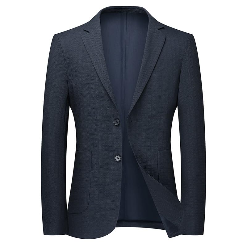 Blue Casual for Men Lightweight Two Button Suit Jacket Performance Sport Coat