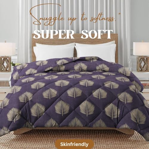 Image of Amazon Brand - Umi 220 GSM Reversible Microfiber AC Comforter /Duvets for Mild Winter | All Season King Size 3 Layered Quilted Blanket for Double Bed (228 cm x 254 cm Coffee & Mustard)