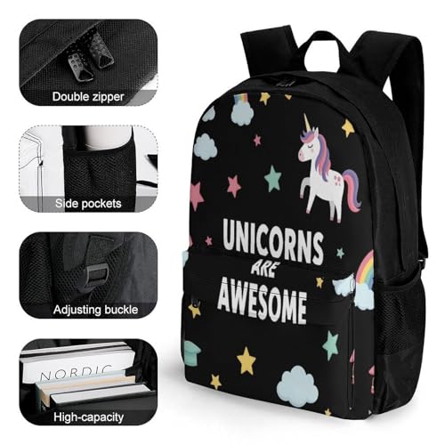 Backpack for Men, Cute Unicorns Portable Multi-Functional Daypack for Business Trip, Cute Spacious Reusable Shoulder Bag with Adjustable Strap3