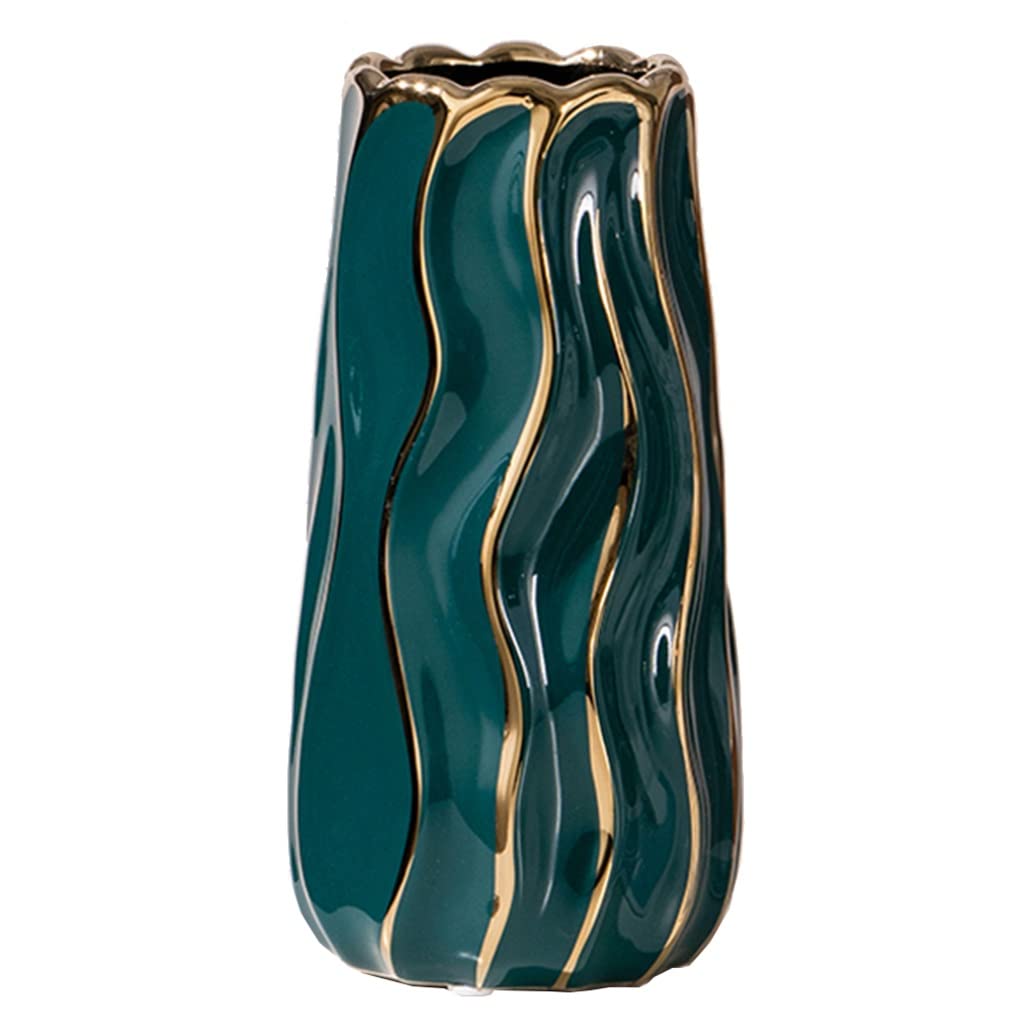 ceramic vase, Minimalist Wave Pattern Table Vase for Flower Arrangement, for Bedside Entrance Tv Cabinet Home Ornament