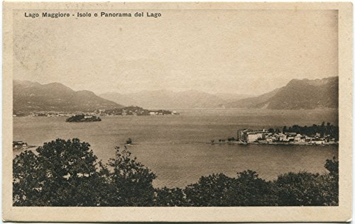 1928 Lago Maggiore Isole Panorama Lago Monti Paesaggio FP B/N VG Cartolina Postale