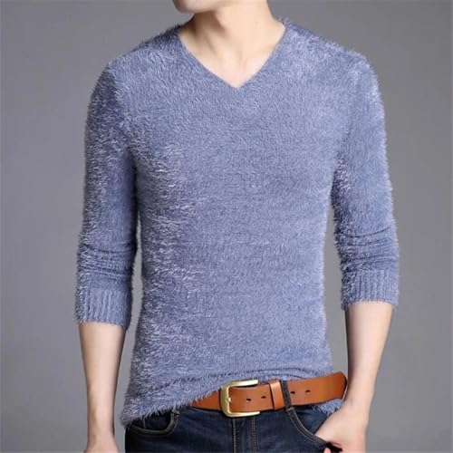 Men's V-Neck Jumper Plus Size Casual Streetwear Long Sleeve Sweater Winter Fall Clothing Tops2