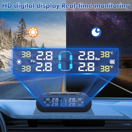 Pression pneu basse ? Évitez la panne avec ce TPMS solaire SUV - 4
