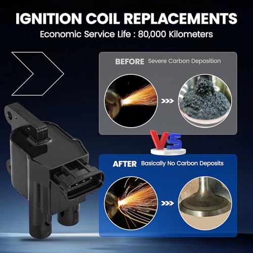 Image of 2-Pack UF180 Ignition Coils Compatible with Toyota 1997-2000 4Runner 2.7, 1997-2001 Camry 2.2, 1998-2000 RAV4 Tacoma 2.0 2.7, 1999-2001 Solara 2.2, 1998 T100 2.7 - Replaces 88921392 UF230 UF493