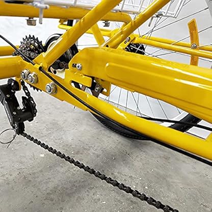 24-Zoll-Dreirad-Cruiser-Fahrrad mit großem Korb und Sitzrückenlehne für Erwachsene, Outdoor-Sportarten, Freizeit, Einkaufen, Picknicks, Übungen (weiß) – Bild 7