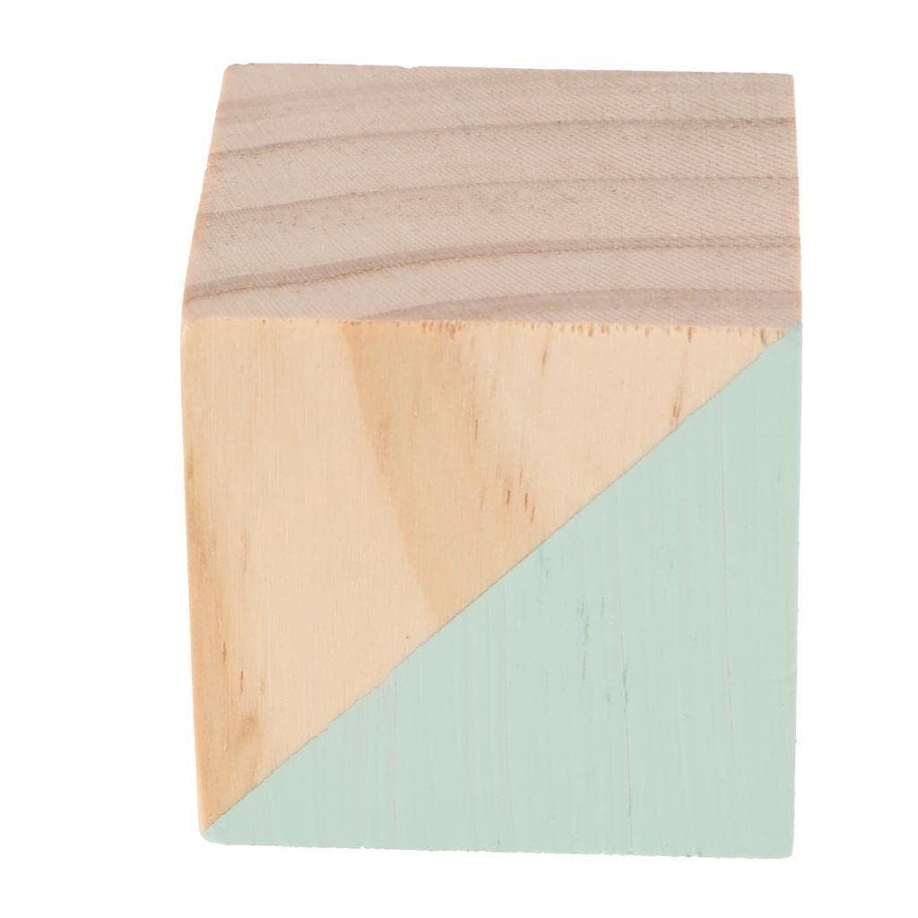 School Bunker Solid Wooden Cube Game Building Block Educational Toy Table Decor Green