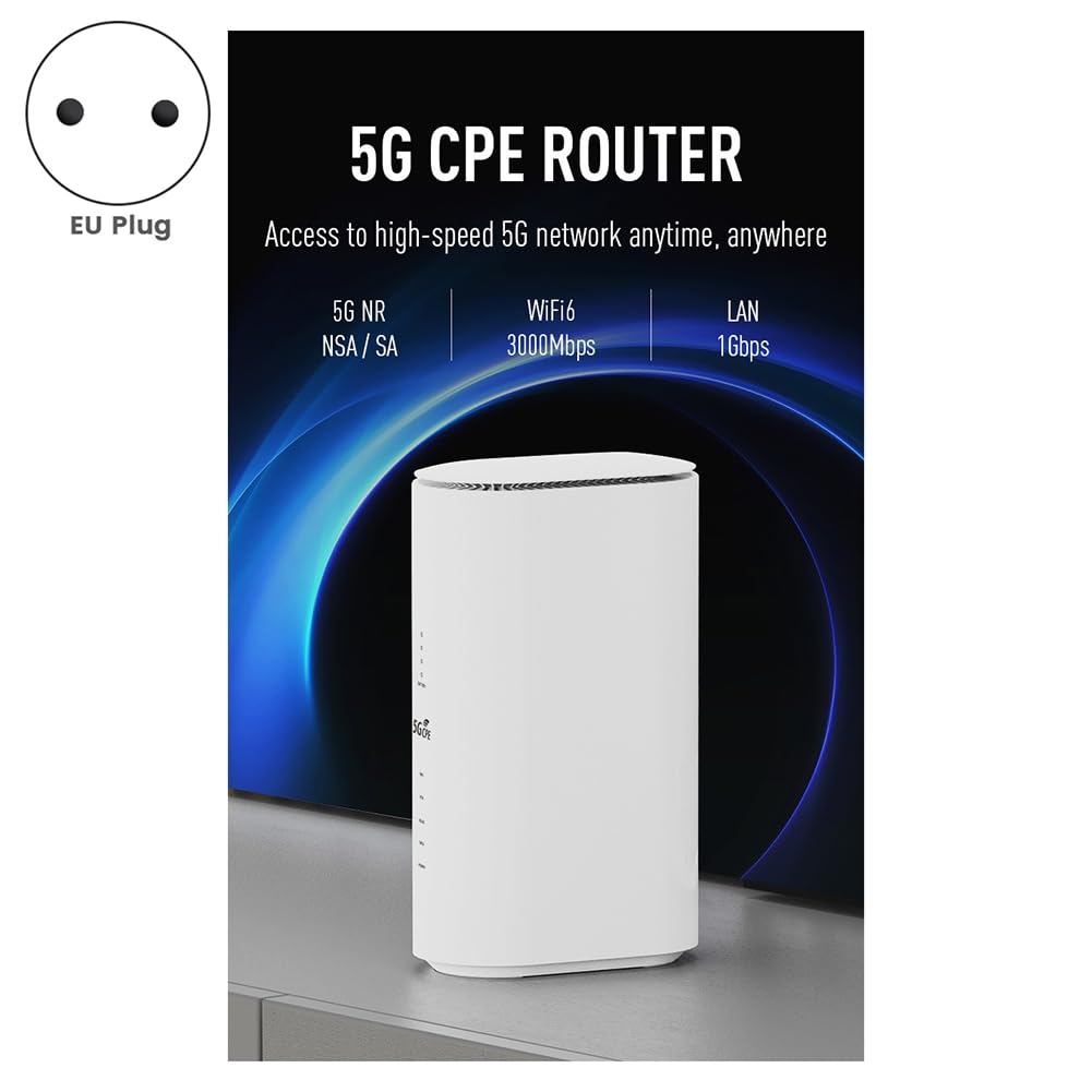 Router 5G Wifi6 CPE 2.4G+5G Dual Band Modem Router per Rete Wireless Domestica e per Ufficio, con Spina EU