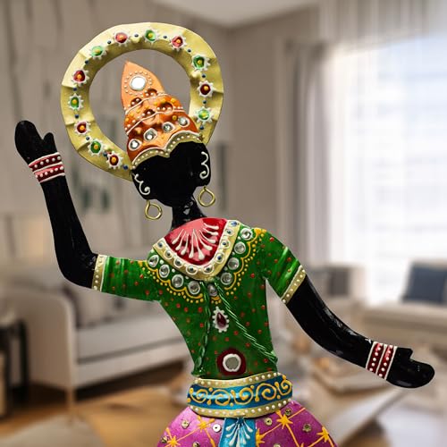 Image of KRAFTSKALA Exquisite Handcrafted Antique Dancer Figurines - Traditional Indian Folk Dance Showpieces for Elegant Home Decor and Cultural Gifts (Bharatnatyam)