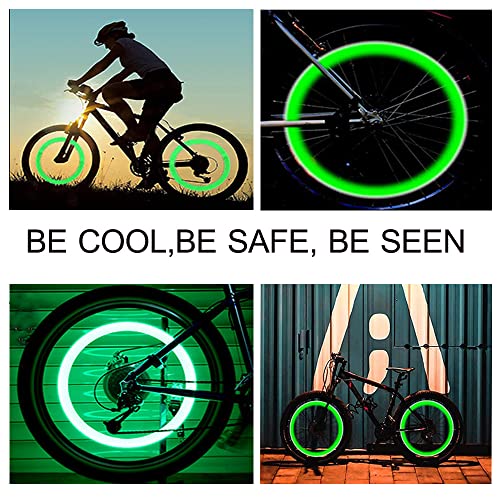 Image of 12 PCS LED Wheel Lights Flash Light Tire Valve Cap Lamp for Car Trucks Motorcycle Bike (Green)