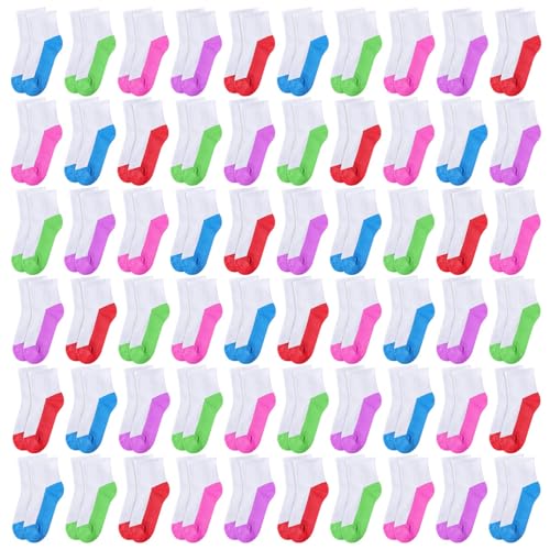 Ramede 150 Pairs Kids Socks Bulk Boys Girls Ankle Crew Socks for Toddler Youth School Sports