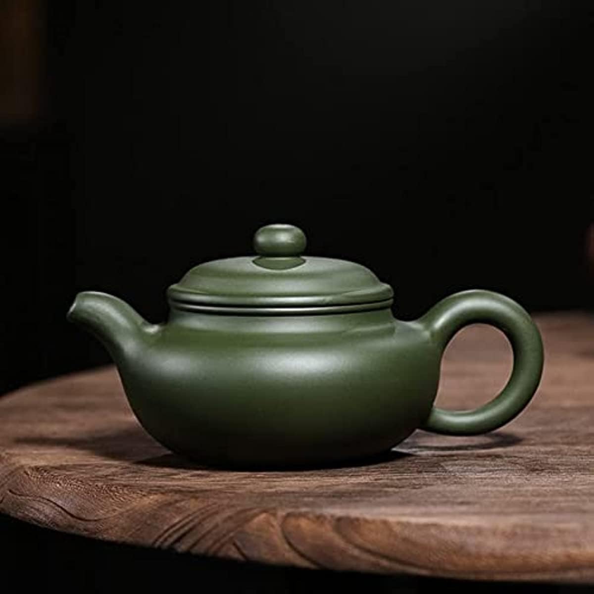 Théière Portable en Porcelaine, Service à thé Chinois, théière Classique Violette de 260 ML, Style Antique, avec Filtre et Finitions en Terre Crue Verte. Bouilloire élégante.