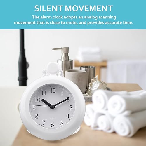 Miniatura 6 de LVOERTUIG Reloj de ducha de baño impermeable, reloj de baño silencioso con cordón y soporte de base de anillo, reloj de ducha digital de diseño