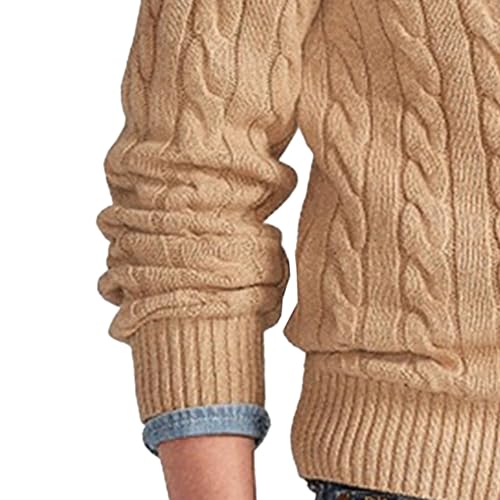 Men's Crewneck Loose Fit Pullover Classic Warm Texture Sweatshirts Casual Twist Textured Long Sleeve2