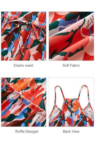 Image of Newshows Women's Summer Casual Dress Cute A Line Ruffle Hem Flattering Fit Beach Vacation Sundress