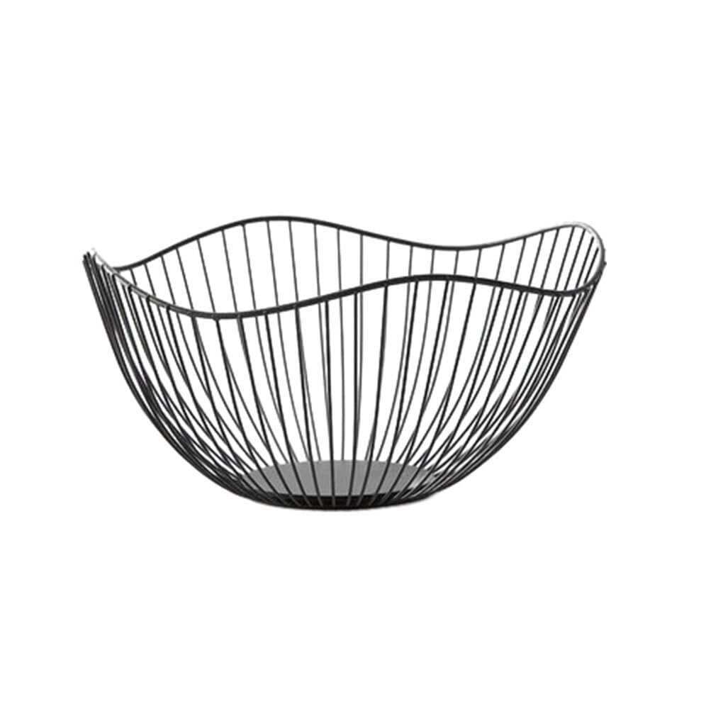 lmoikesz Metal Fruit Basket Multifunctional Exquisite Appearance Metal Fruit Baskets Metal Fruit Bowl Made With Metal Open Wire, black Straight large