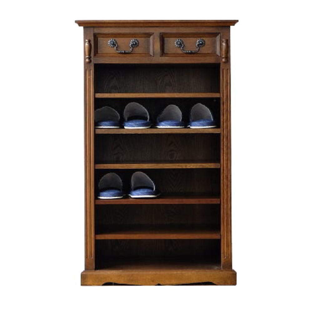 Amazon｜スリッパラック 木製 アンティーク レトロ 棚板可動式