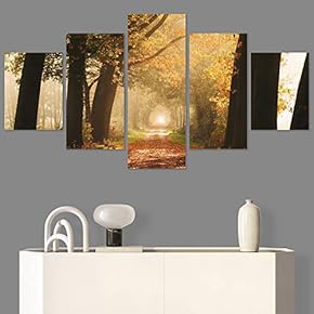 SIGNWIN 5 Panel Canvas Wall Art Autumn for...