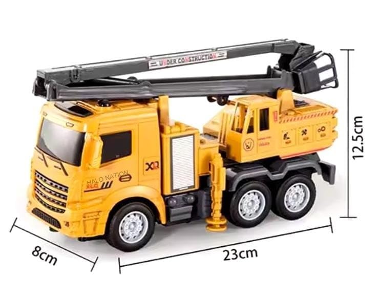 Image of HALO NATION Remote Control City Service Truck Remote Ladder Truck with 27MHz 4 Channel Remote Rechargable RC Truck Toy with Extandable Ladder (Yellow)
