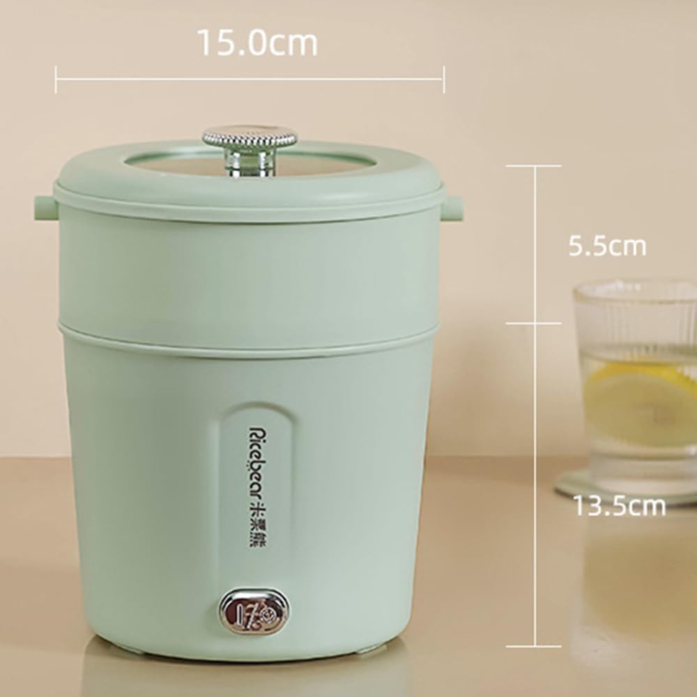 Pentola Elettrica Multifunzione 3L Con Vaporiera – 800W, Rivestimento Antiaderente, Antiscottatura, Per Zuppe, Noodles E Piatti Al Vapore