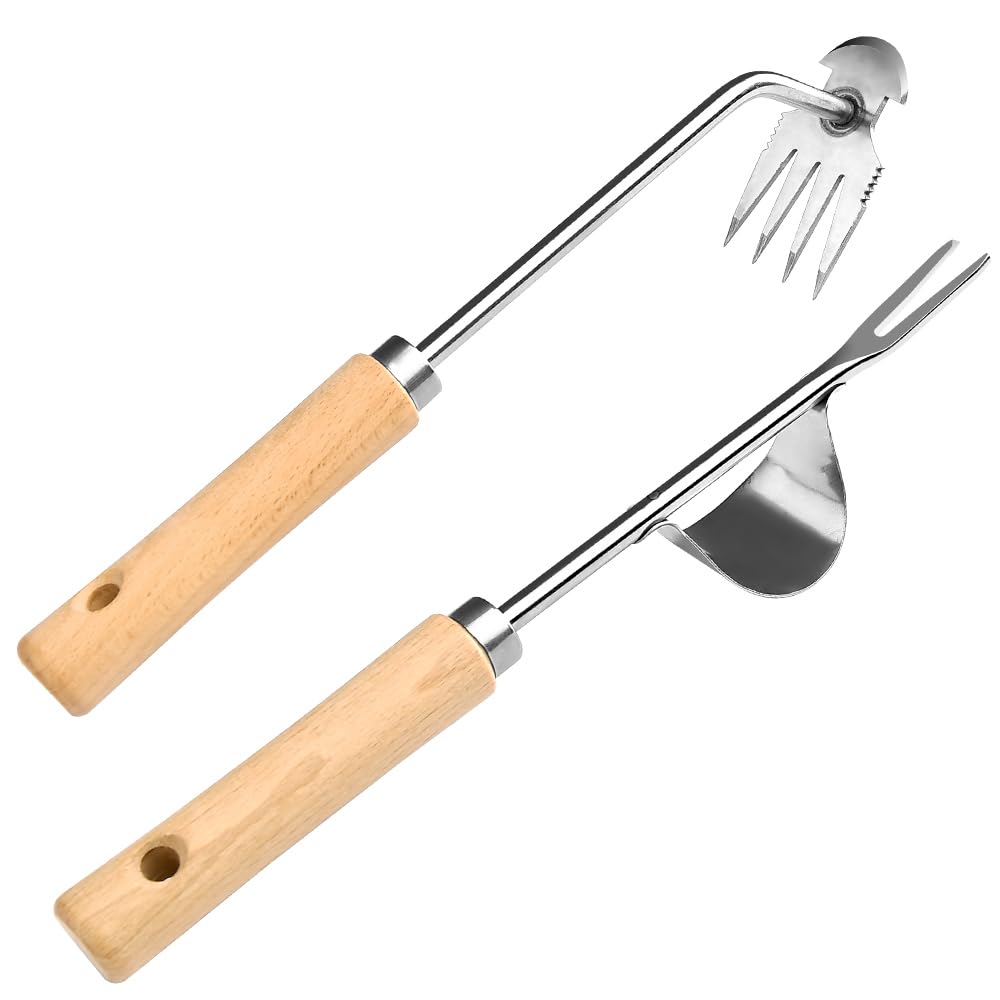 GANCHUN Hand Weeder Tool, Stainless Steel 2 Pcs Weeder Tool for Garden and Farm,Weeding Tool for Gardening,Garden Weeder, ...