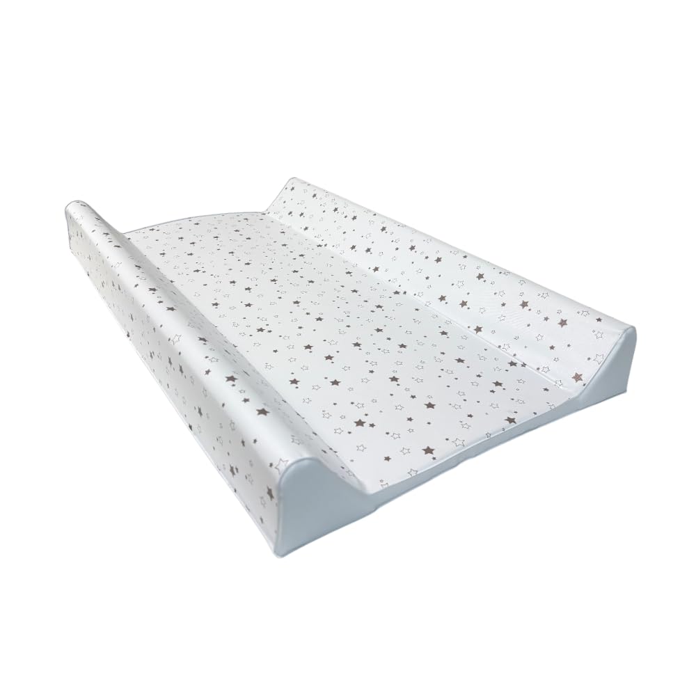 PALLA PALLINA Materassino Fasciatoio Per Cassettiera Con Sponde AntiCaduta 80X9X48 Cm Materasso Fasciatoio Neonato 100% PVC Impermeabile Lavabile PRODOTTO IN ITALIA (STELLINA TORTORA)
